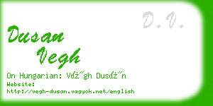 dusan vegh business card